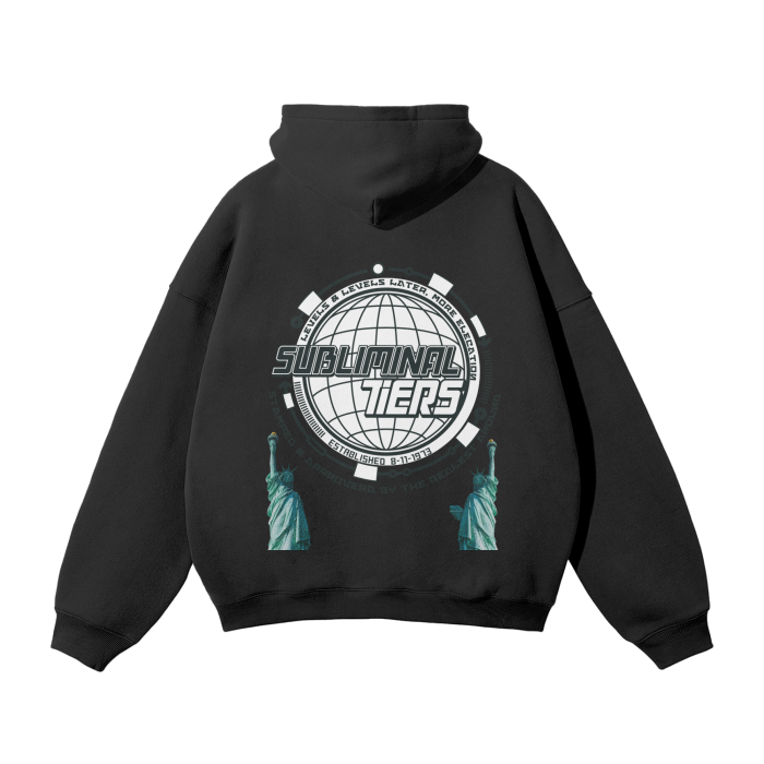 SubliminalTiers Liberty Oversized Solid Color Fleece Hoodie