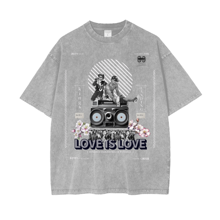 Love is Love Oversized Snow Wash T-Shirt