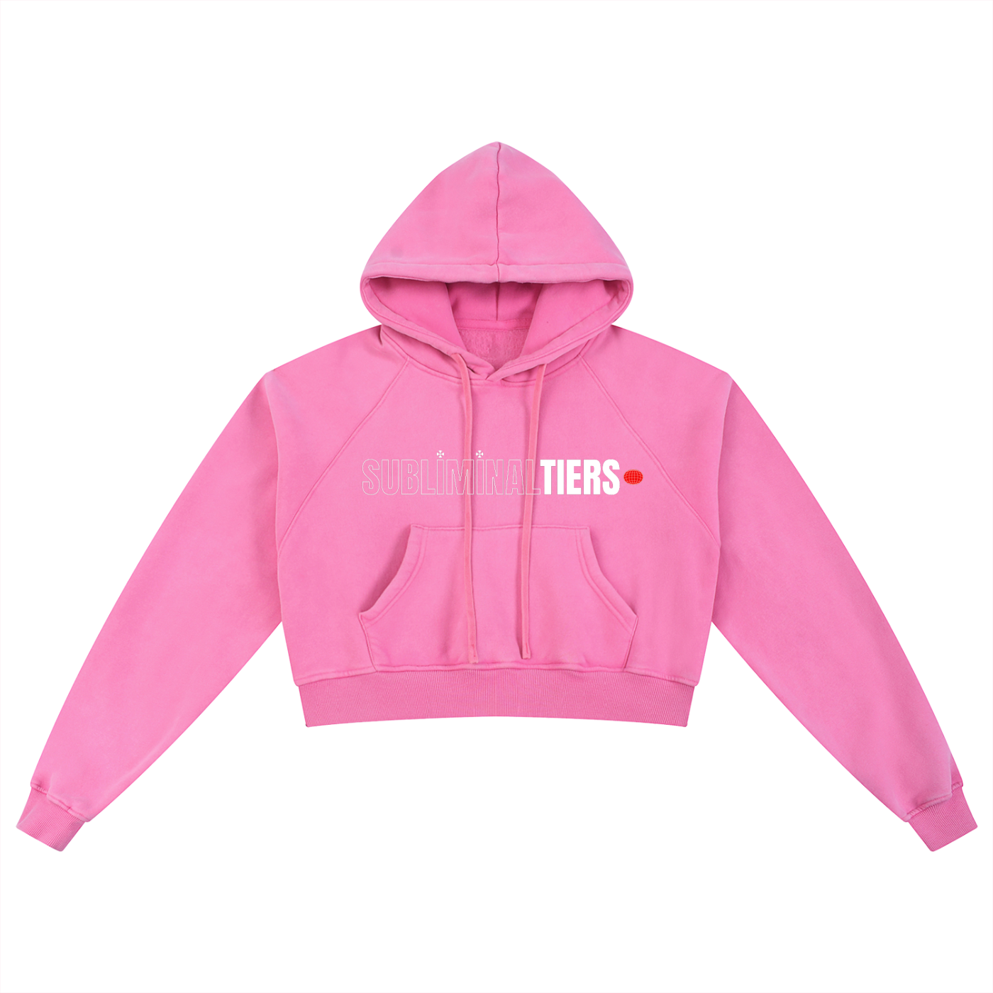 Snow Washed SubTiers Cropped Hoodie x Pink