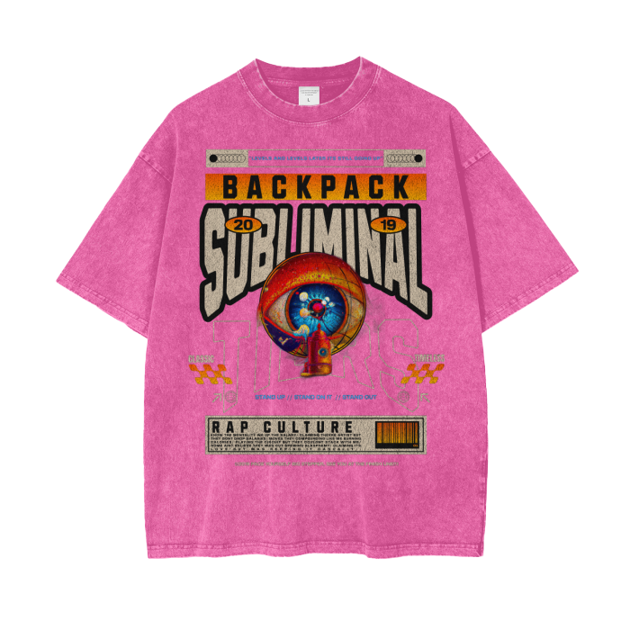 Backpack Rap Culture Oversized Snow Wash T-Shirt