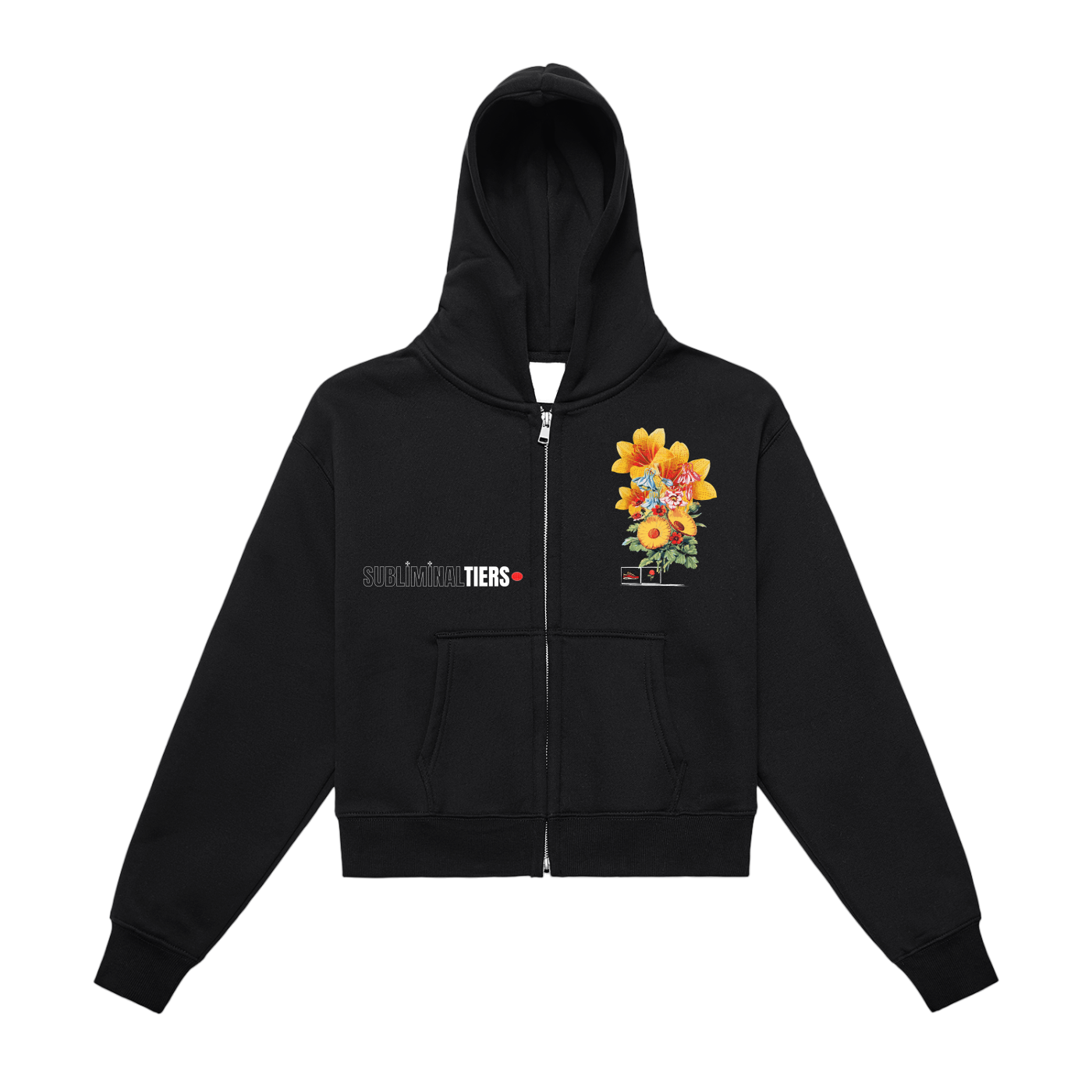 Your Flowers Sub Tiers Zip-Up Cropped Hoodie