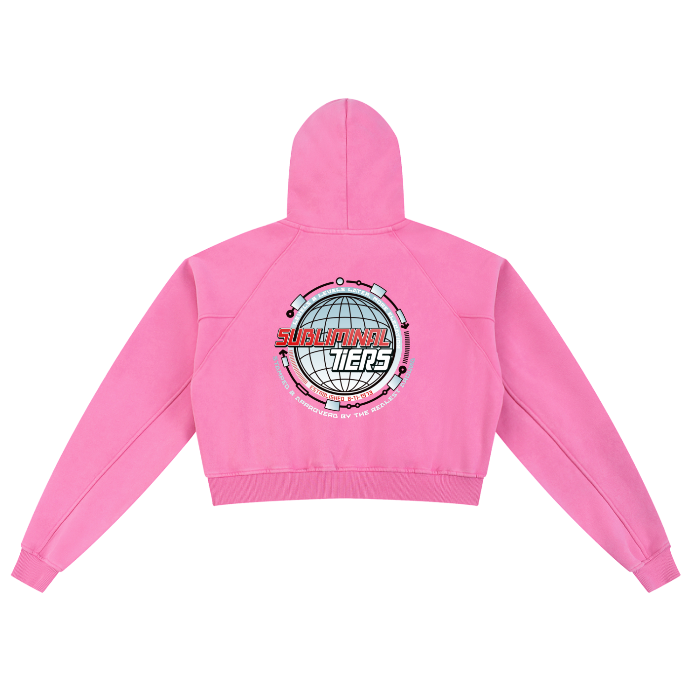 Snow Washed SubTiers Cropped Hoodie x Pink