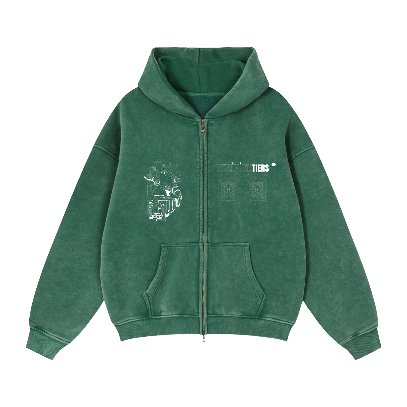 Infrared Day x Open Mic Double Zip Fleece Hoodie