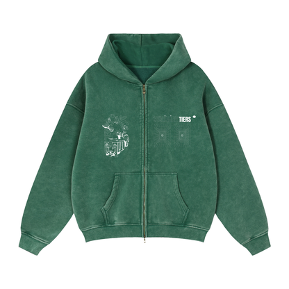 Infrared Day x Open Mic Double Zip Fleece Hoodie