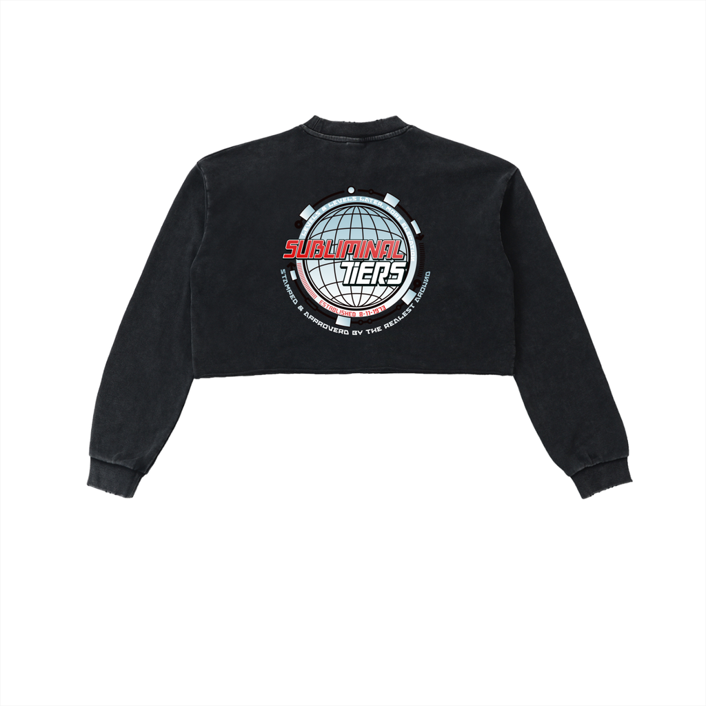 SubTiers Snow Washed Cropped Sweatshirt