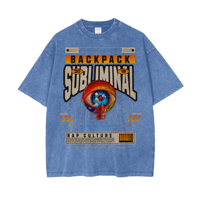 Backpack Rap Culture Oversized Snow Wash T-Shirt
