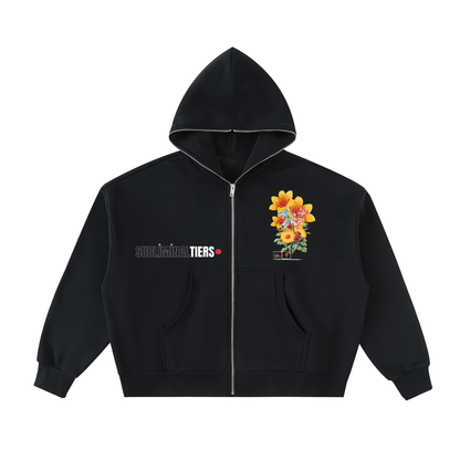 Your Flowers x Full-Zip Boxy Hoodie