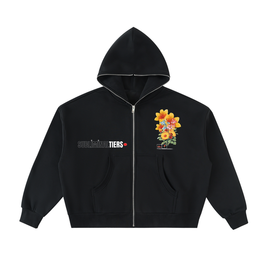 Your Flowers x Full-Zip Boxy Hoodie