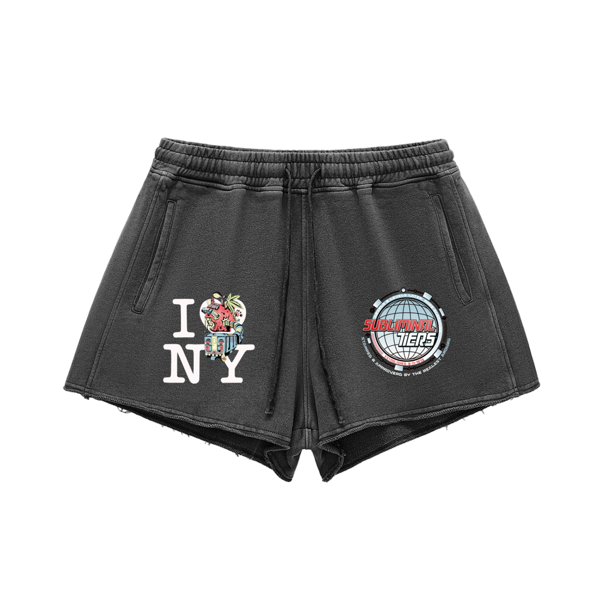 SubTiers NYC x Snow Washed Raw Edge Shorts